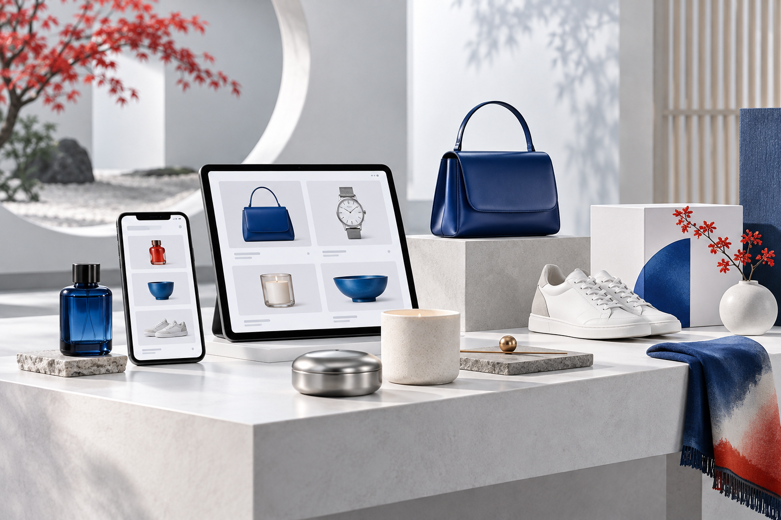 オンラインショップで商品を見せるための展示と資料